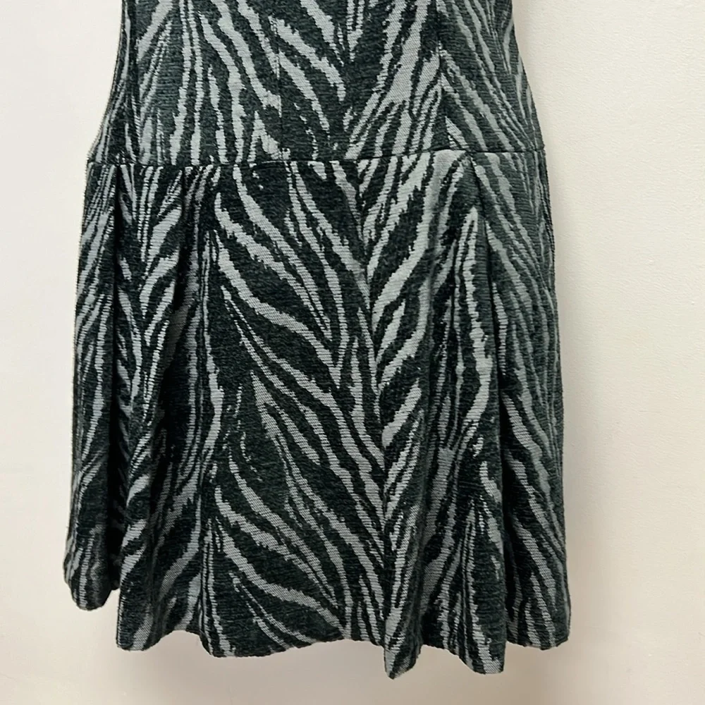 Free People Mini Fit & Flare Chenille Zebra Print Drop Waist Dress Size 4